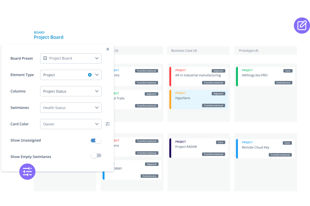 Project Kanban Board - ITONICS